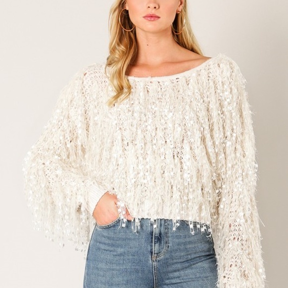FRINGE SWEATER TOP - Picture 3 of 3